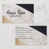 *~*抽象芸術バラ金箔幾何ブロック 名刺 (正面/裏面)