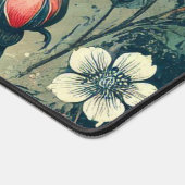 抽象芸術バラ開花デザイン模様 デスクマット (コーナー)