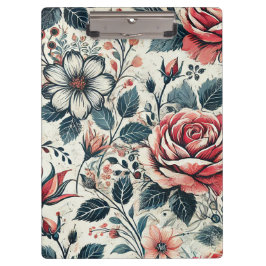 抽象芸術バラ開花デザイン。パターン化 クリップボード