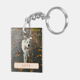 抽象芸術バラ（オレンジ）アクリルキーチェーン キーホルダー