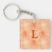 抽象芸術バラ(オレンジ)アクリルキーチェーン キーホルダー (正面)