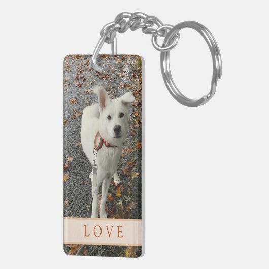 抽象芸術バラ（オレンジ）アクリルキーチェーン キーホルダー (裏面右)