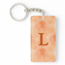 抽象芸術バラ（オレンジ）アクリルキーチェーン