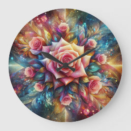 抽象芸術バラ ラージ壁時計