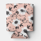 抽象芸術バラ、淡い色の色、ヴィンテージパターン。 缶クーラー (裏面)