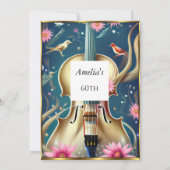 抽象芸術バースデーパーティーブルー招待状 招待状 (裏面)