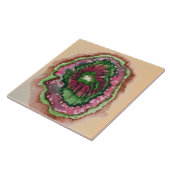 抽象芸術バーストピンクと緑のセラミックタイル タイル (側面)