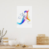 抽象芸術バーテンダーワンラインアート連続 ポスター (キッチン)