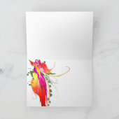 抽象芸術バードオブパラダイス絵を描(ばちゃばちゃ)跳ねる カード (内部)