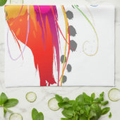 抽象芸術バードオブパラダイス絵を描(ばちゃばちゃ)跳ねる キッチンタオル (折り畳み)