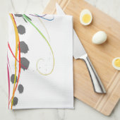 抽象芸術バードオブパラダイス絵を描(ばちゃばちゃ)跳ねる キッチンタオル (四つ折り)