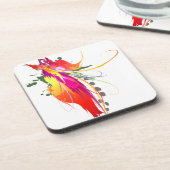 抽象芸術バードオブパラダイス絵を描（ばちゃばちゃ）跳ねる コースター (左側)