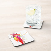 抽象芸術バードオブパラダイス絵を描（ばちゃばちゃ）跳ねる コースター (右側)