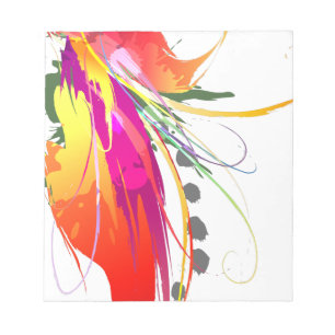 抽象芸術バードオブパラダイス絵を描（ばちゃばちゃ）跳ねる ノートパッド