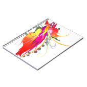 抽象芸術バードオブパラダイス絵を描(ばちゃばちゃ)跳ねる ノートブック (左側)