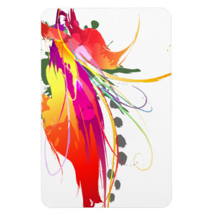 抽象芸術バードオブパラダイス絵を描(ばちゃばちゃ)跳ねる マグネット