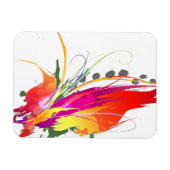 抽象芸術バードオブパラダイス絵を描(ばちゃばちゃ)跳ねる マグネット (横)