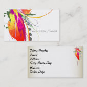 抽象芸術バードオブパラダイス絵を描（ばちゃばちゃ）跳ねる 名刺 (正面/裏面)
