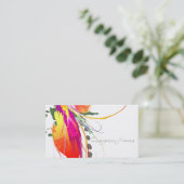 抽象芸術バードオブパラダイス絵を描（ばちゃばちゃ）跳ねる 名刺 (スタンド正面)