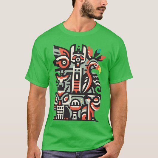 抽象芸術バードタイキスタイル友だち Tシャツ (正面)
