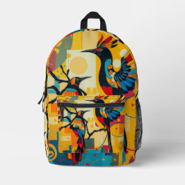 抽象芸術バードバックパック プリントバックパック