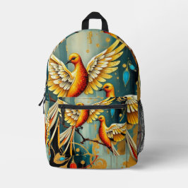 抽象芸術バードバックパック プリントバックパック
