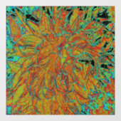 抽象芸術バーンドオレンジアンドグリーンダリア開花 ウィンドウサイン (シート)