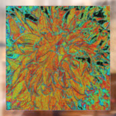 抽象芸術バーンドオレンジアンドグリーンダリア開花 ウィンドウサイン (シート2)