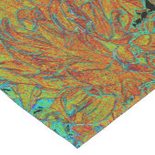 抽象芸術バーンドオレンジアンドグリーンダリア開花 ショートテーブルランナー (コーナー)