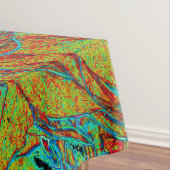 抽象芸術バーンドオレンジアンドグリーンダリア開花 テーブルクロス (インサイチュ)