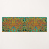 抽象芸術バーンドオレンジアンドグリーンダリア開花 ヨガマット (正面(横))