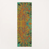 抽象芸術バーンドオレンジアンドグリーンダリア開花 ヨガマット (正面)