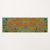 抽象芸術バーンドオレンジアンドグリーンダリア開花 ヨガマット (正面(横))