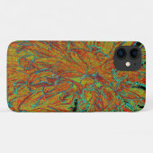 抽象芸術バーンドオレンジアンドグリーンダリア開花 Case-Mate iPhoneケース (裏面(横))