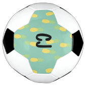 抽象芸術パイナップモノグラムのルイニシャル サッカーボール (回転)