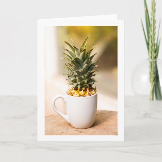 抽象芸術パイナップル折空白のりグリーティングカード カード (正面)