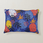 抽象芸術パイナップル葉ヴィンテージパターン アクセントクッション (裏面)
