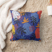 抽象芸術パイナップル葉ヴィンテージパターン クッション (ブランケット)