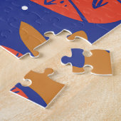 抽象芸術パイナップル葉ヴィンテージパターン ジグソーパズル (側面)