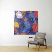 抽象芸術パイナップル葉ヴィンテージパターン タペストリー (インサイチュ)