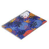 抽象芸術パイナップル葉ヴィンテージパターン ノートブック (左側)