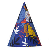 抽象芸術パイナップル葉ヴィンテージパターン パーティーハット (裏面)