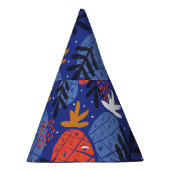 抽象芸術パイナップル葉ヴィンテージパターン パーティーハット (右)