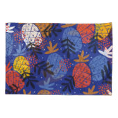 抽象芸術パイナップル葉ヴィンテージパターン 枕カバー (裏面)