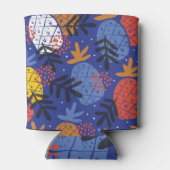 抽象芸術パイナップル葉ヴィンテージパターン 缶クーラー (裏面)