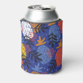 抽象芸術パイナップル葉ヴィンテージパターン 缶クーラー (缶裏面)