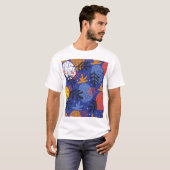 抽象芸術パイナップル葉ヴィンテージパターン Tシャツ (正面フル)
