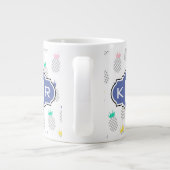抽象芸術パイナップル|モノグラム ジャンボコーヒーマグカップ (裏面)