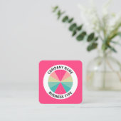 抽象芸術パイ01 – 赤#FF407F スクエア名刺 (スタンド正面)