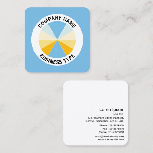 抽象芸術パイ04 – 青#76BCE5 スクエア名刺 (正面/裏面)